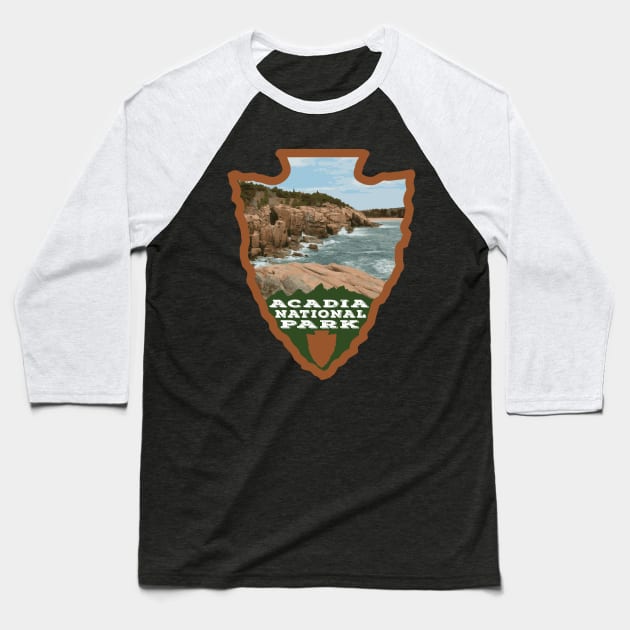 Acadia National Park arrowhead Baseball T-Shirt by SlapTheWorld